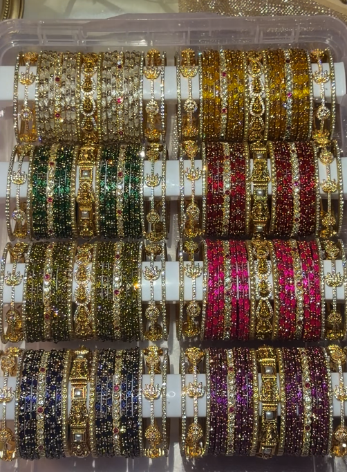 BX36 - Luxury Bridal Bangles Diwali Edit (Glass + Antique + Side Bangles) - Full Set
