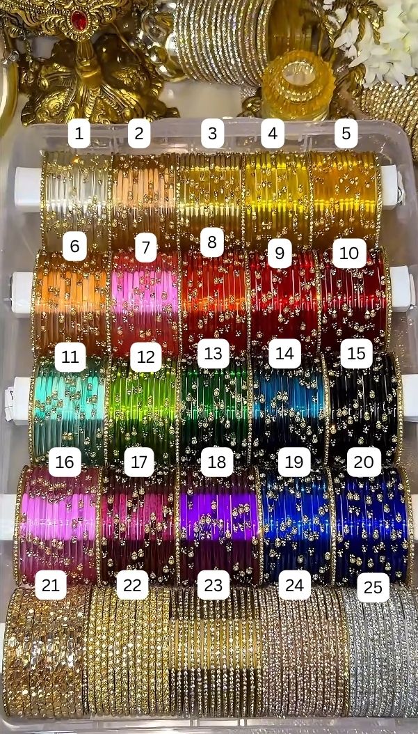 BG36 - Pearl Heart Drop glass premium quality & Border Bangles (1 dozen Heart Drop+ 2 border) - Single set