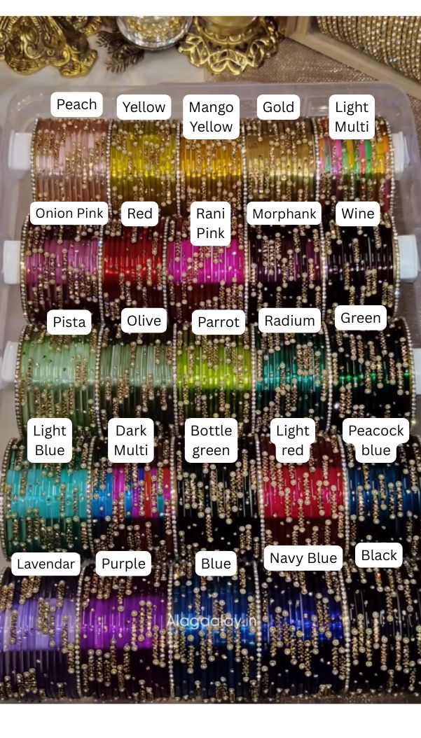 BG44 - Radhi & Border Bangles (1 dozen Radhi+ 2 border) - Single Set
