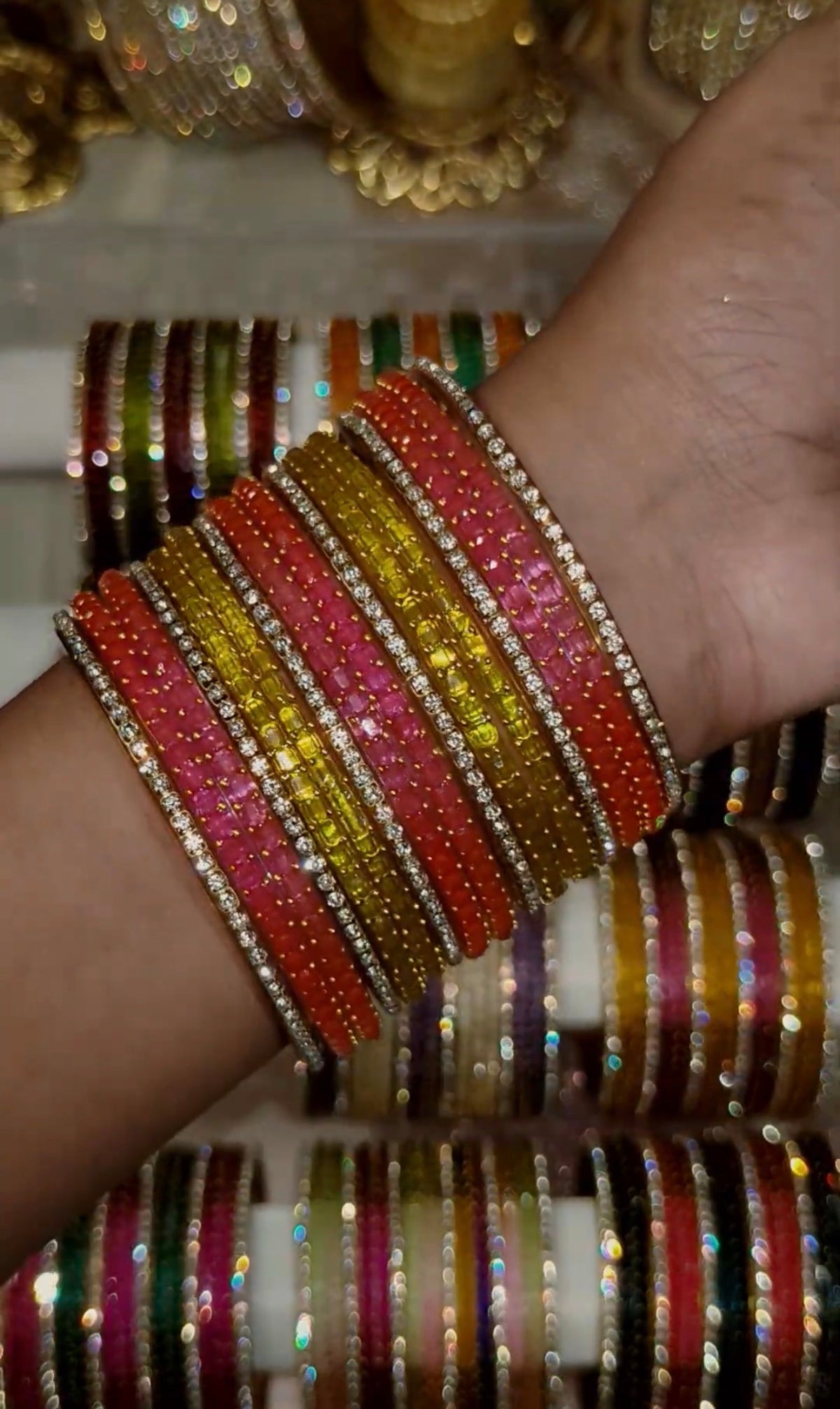 BG41 - Cube Cut & Border Bangles (10 Cube Cut + 6 Border) - Single Set