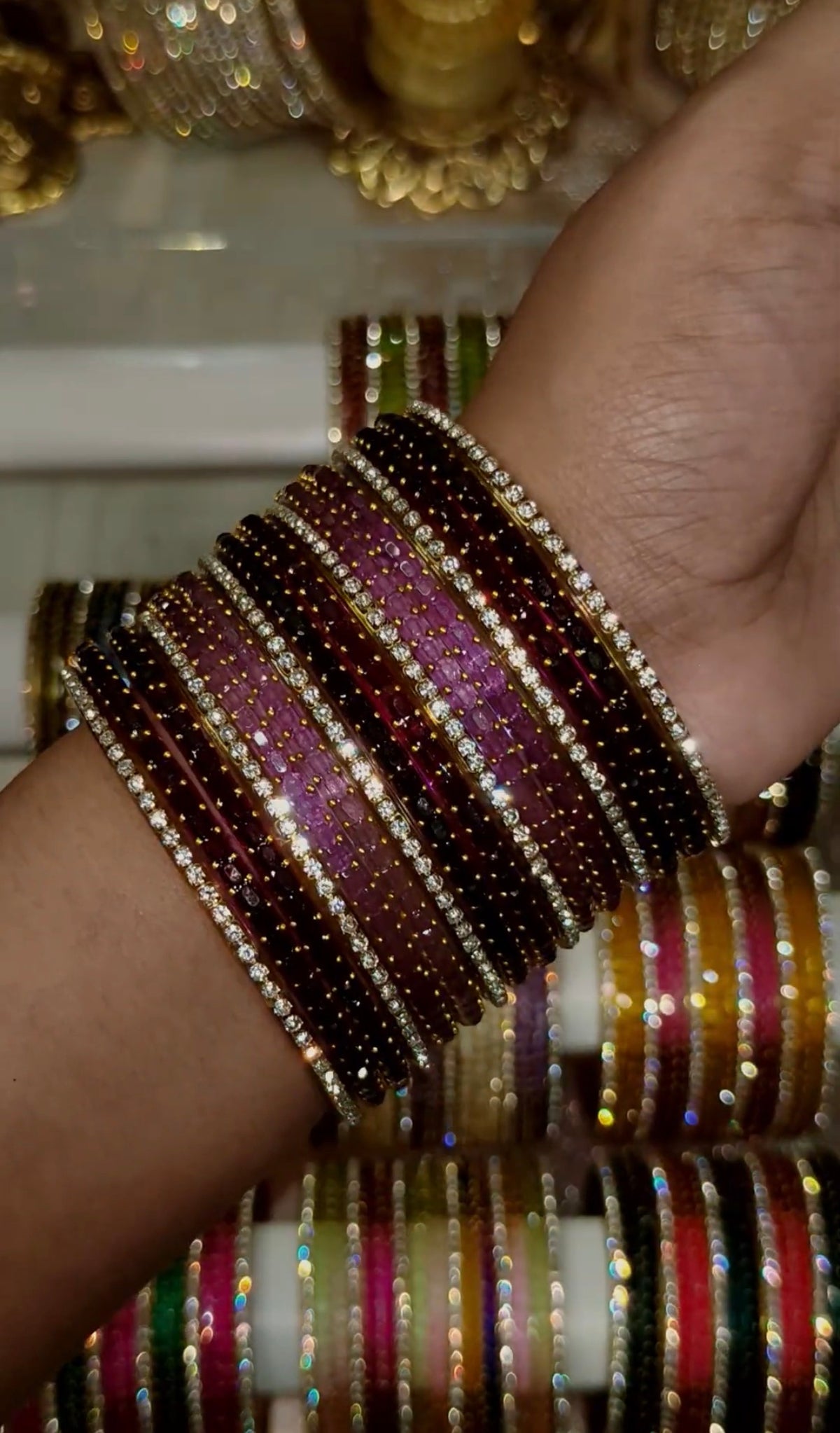 BG41 - Cube Cut & Border Bangles (10 Cube Cut + 6 Border) - Single Set
