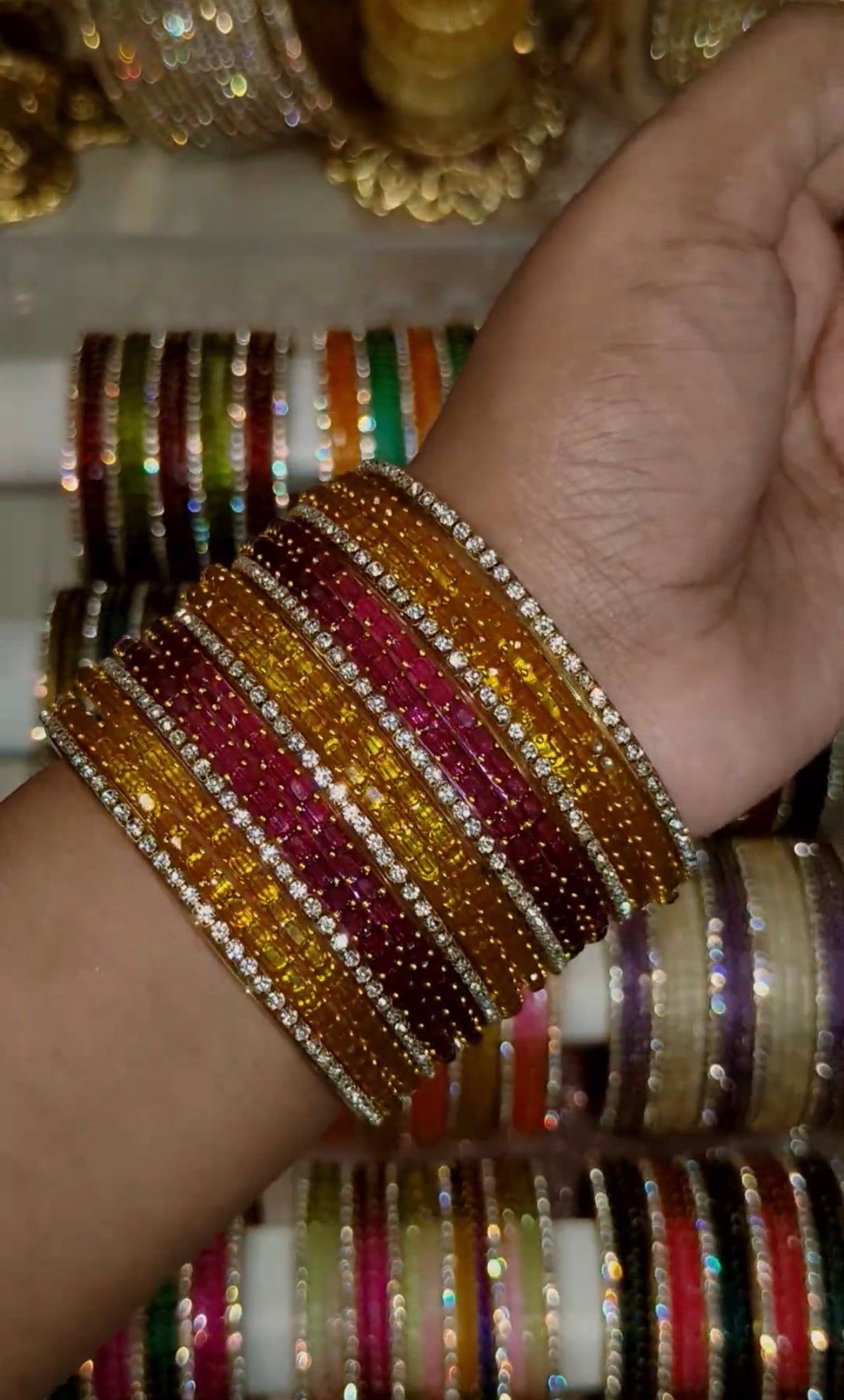 BG41 - Cube Cut & Border Bangles (10 Cube Cut + 6 Border) - Single Set