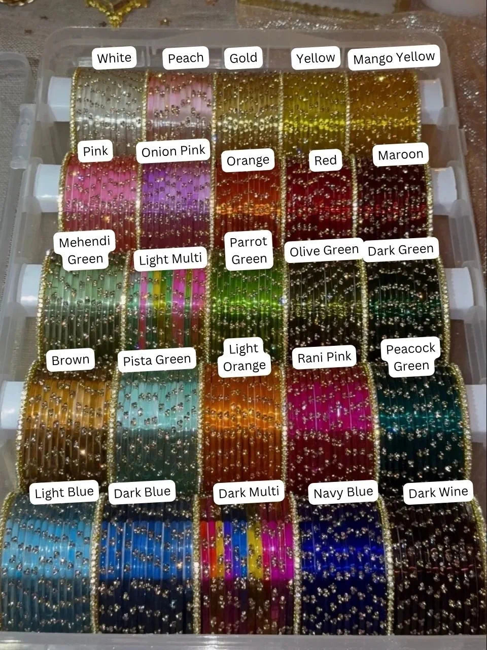 BG02 - Dot glass premium quality & Border Bangles (1 dozen dot+ 2 border)