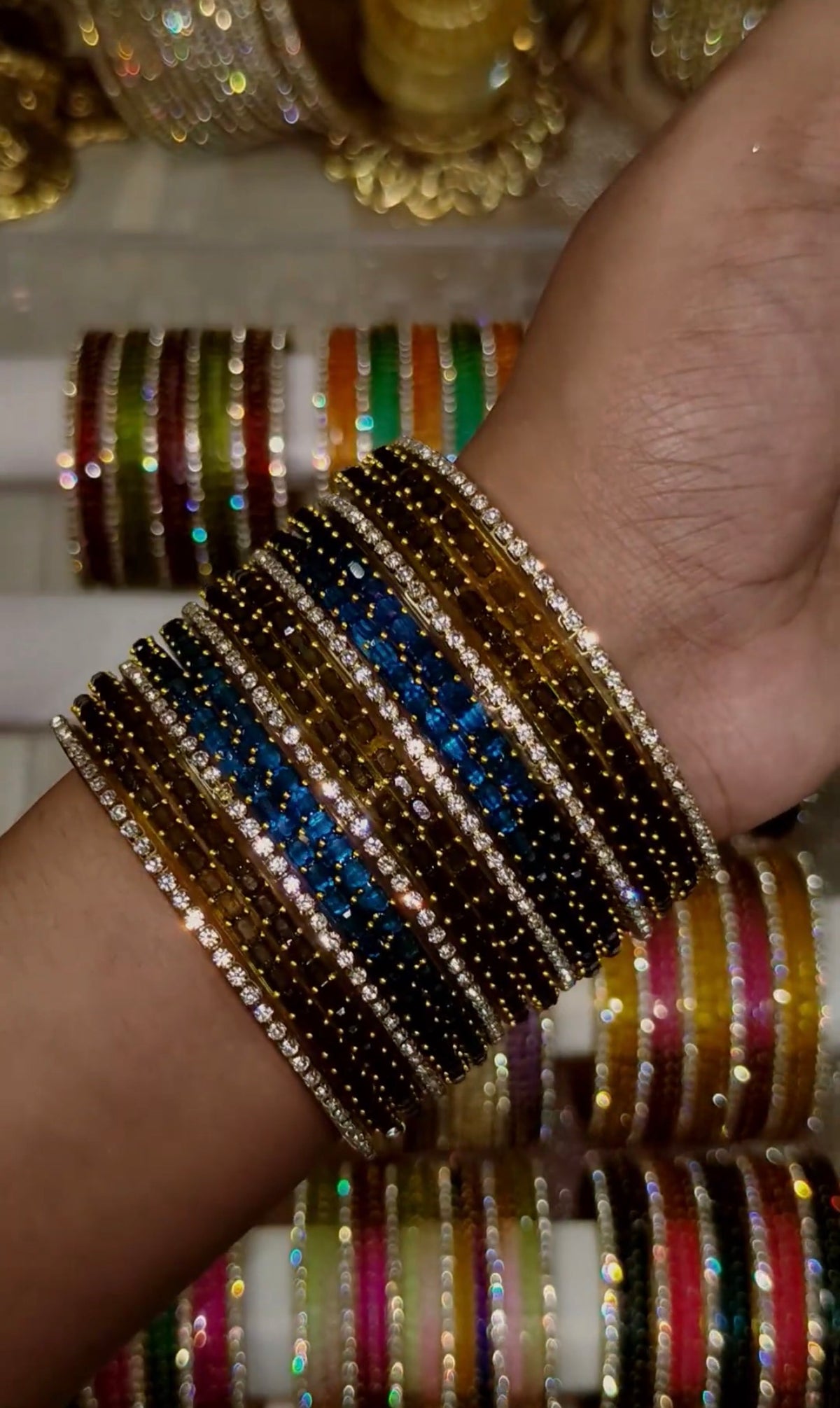 BG41 - Cube Cut & Border Bangles (10 Cube Cut + 6 Border) - Single Set