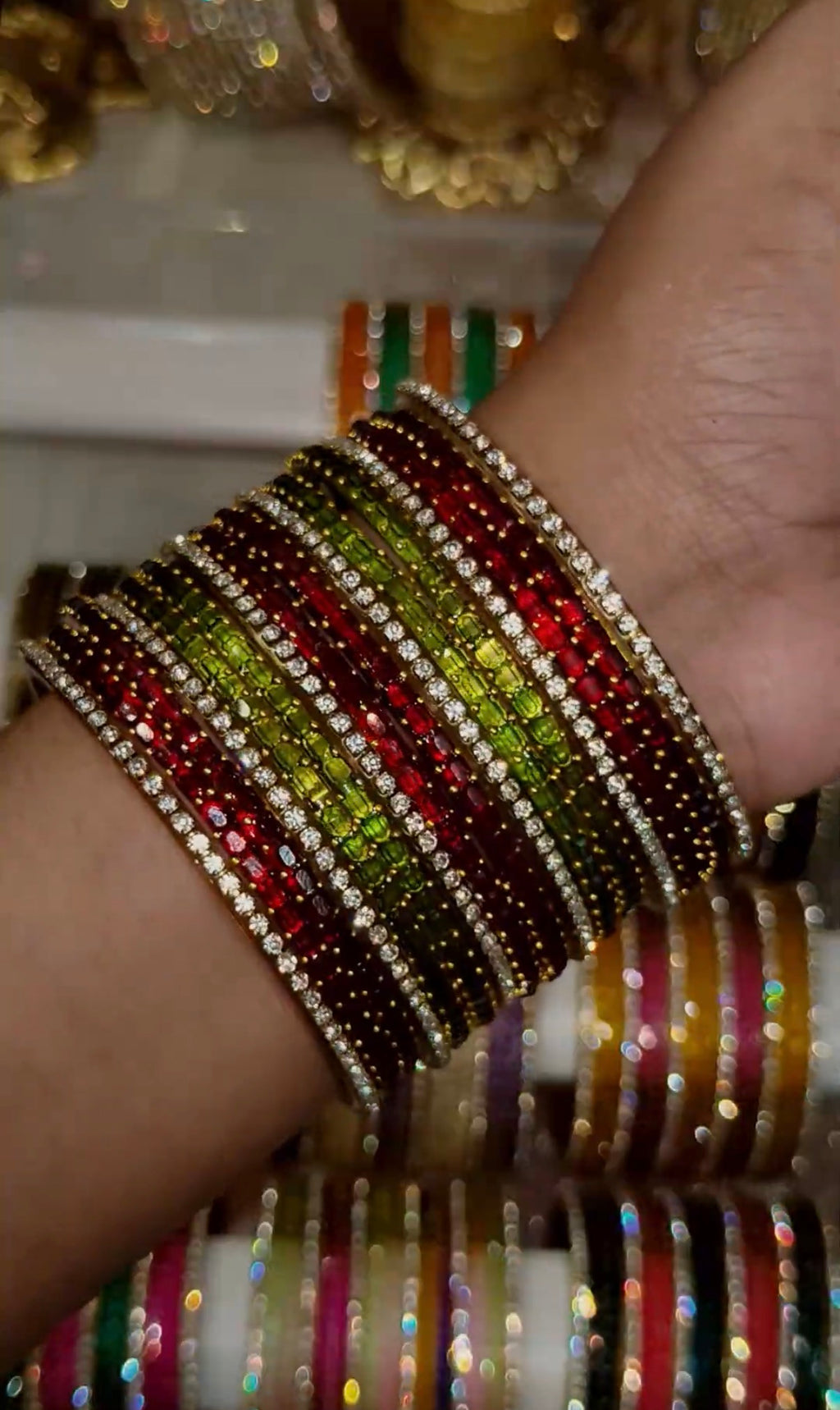 BG41 - Cube Cut & Border Bangles (10 Cube Cut + 6 Border) - Single Set