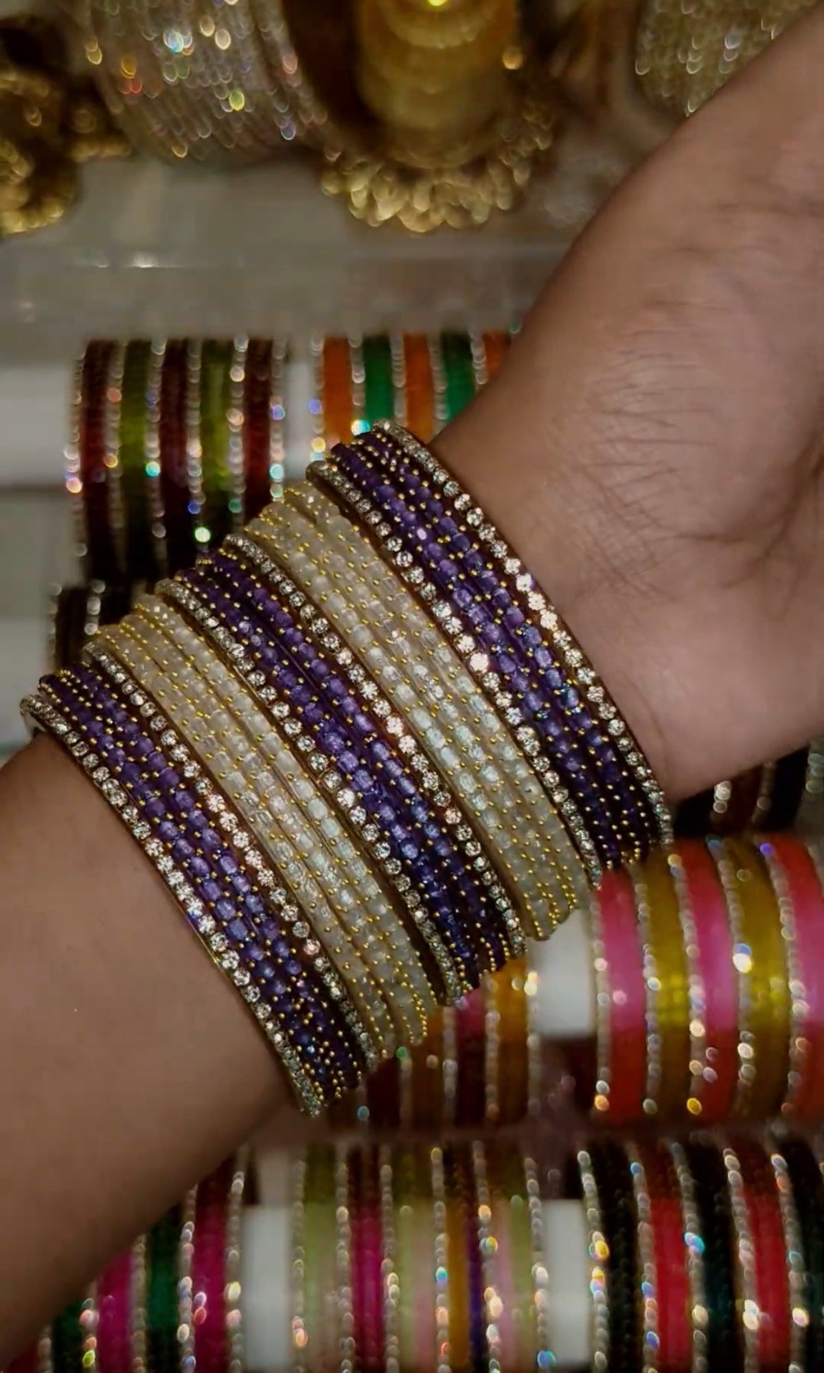 BG41 - Cube Cut & Border Bangles (10 Cube Cut + 6 Border) - Single Set