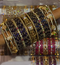 BG49 - Luxury Bridal Bangles Diwali Edit(Glass Bangles + Side Bangles) - Single Set