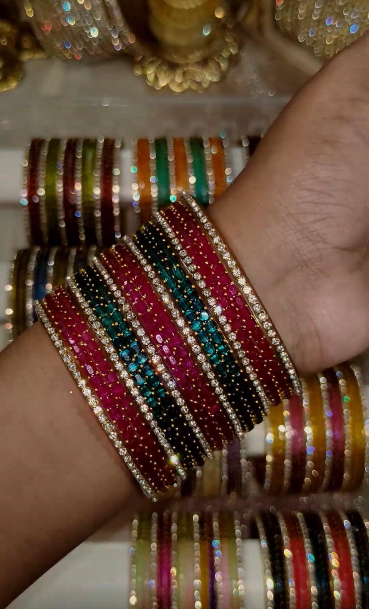 BG41 - Cube Cut & Border Bangles (10 Cube Cut + 6 Border) - Single Set