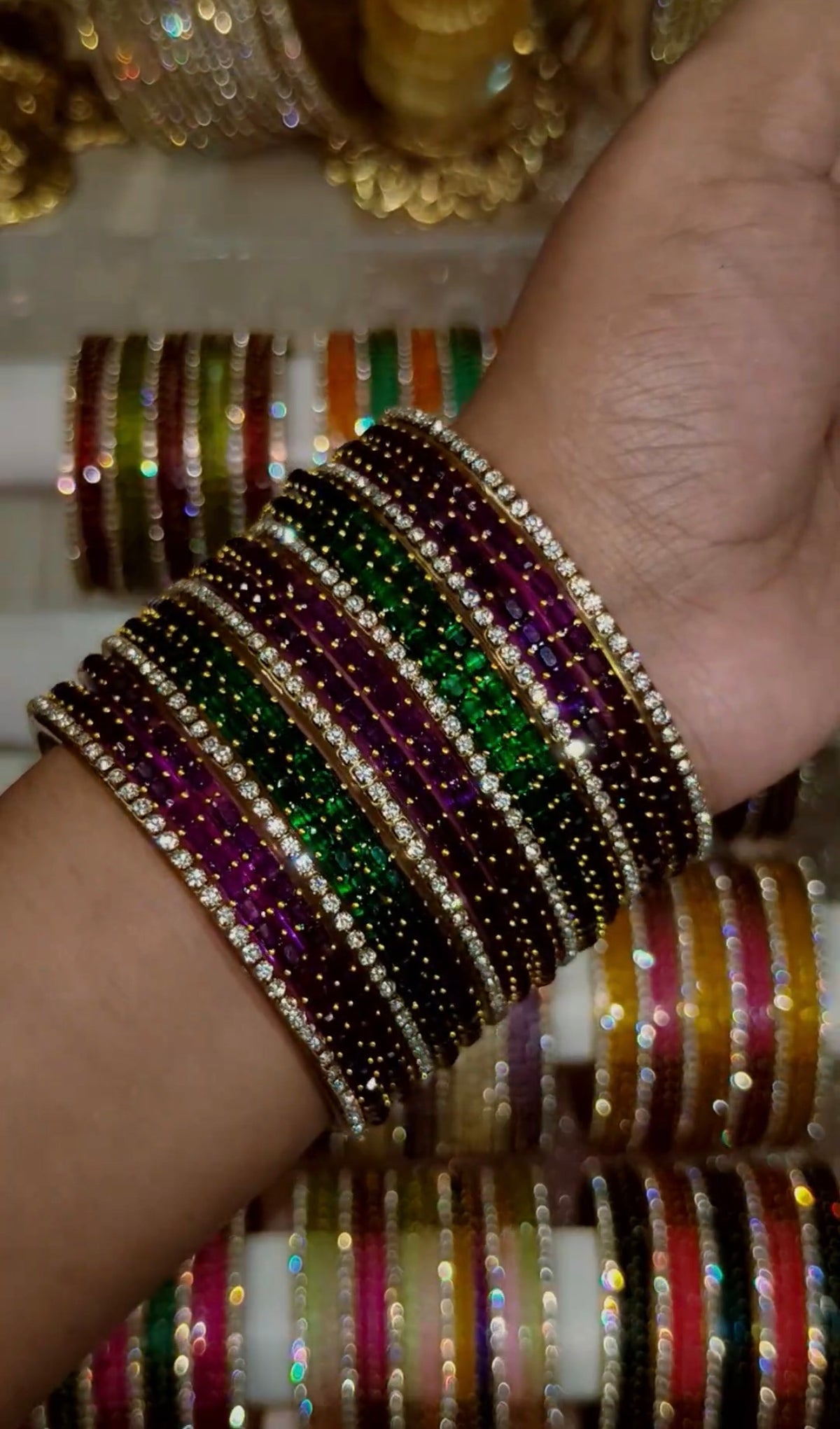 BG41 - Cube Cut & Border Bangles (10 Cube Cut + 6 Border) - Single Set