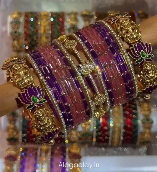 BG48 - Luxury Bridal Bangles Ep 3 (Glass Bangles + Side Bangles) - Single Set (For both Hands)