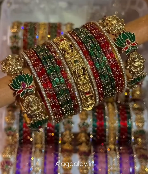 BG48 - Luxury Bridal Bangles Ep 3 (Glass Bangles + Side Bangles) - Single Set (For both Hands)