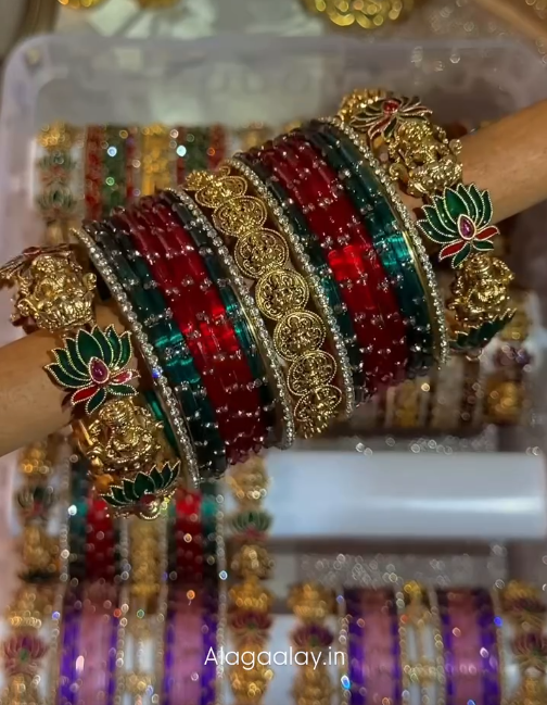 BG48 - Luxury Bridal Bangles Ep 3 (Glass Bangles + Side Bangles) - Single Set (For both Hands)