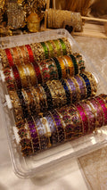 BX29 - Episode 2 - Luxury Bridal bangles (16 half dozen(Raindrop + Dot) + 32 Side + 16 Border) - Full Set