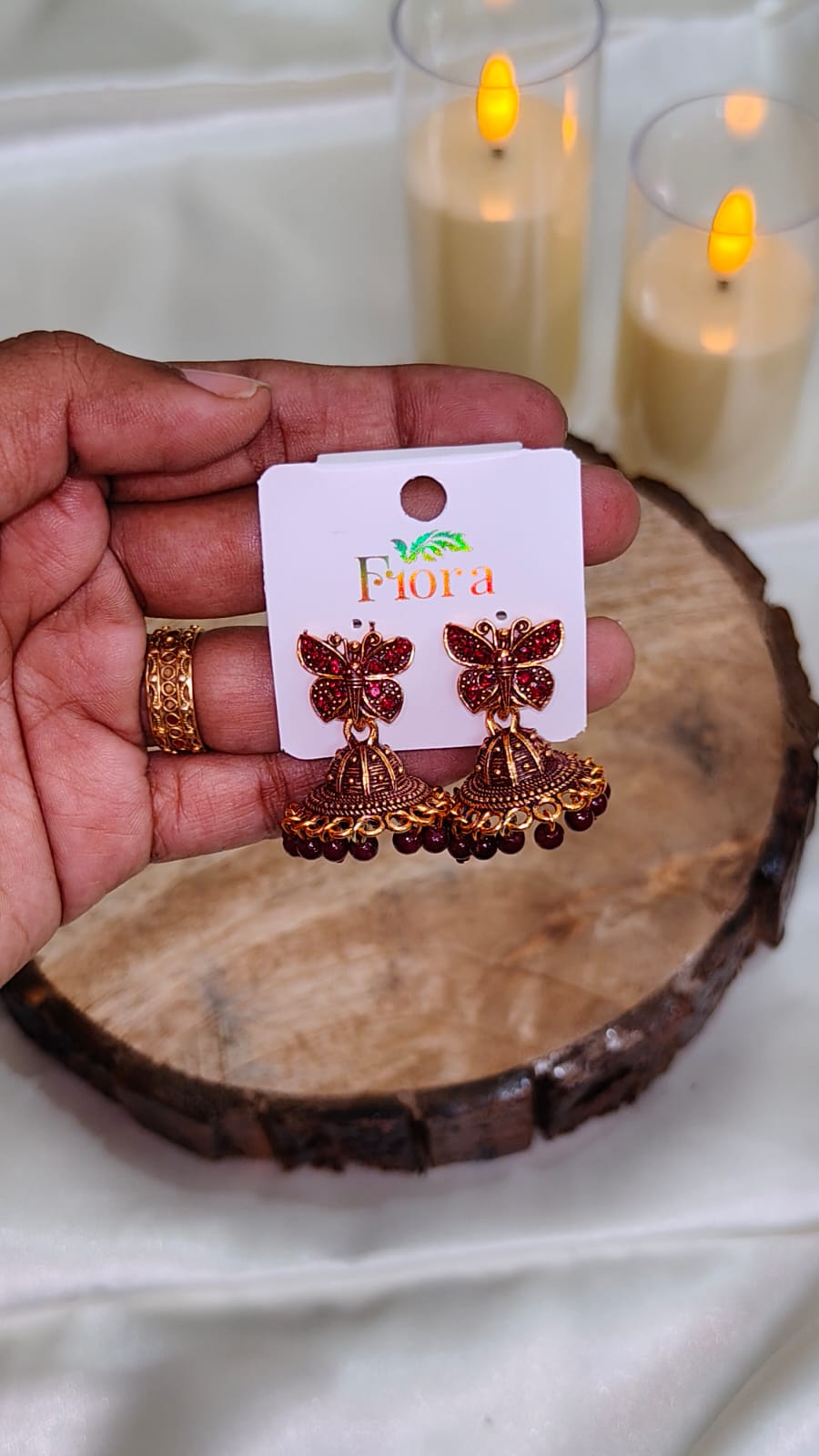 Butterfly Antique Jhumka Earrings