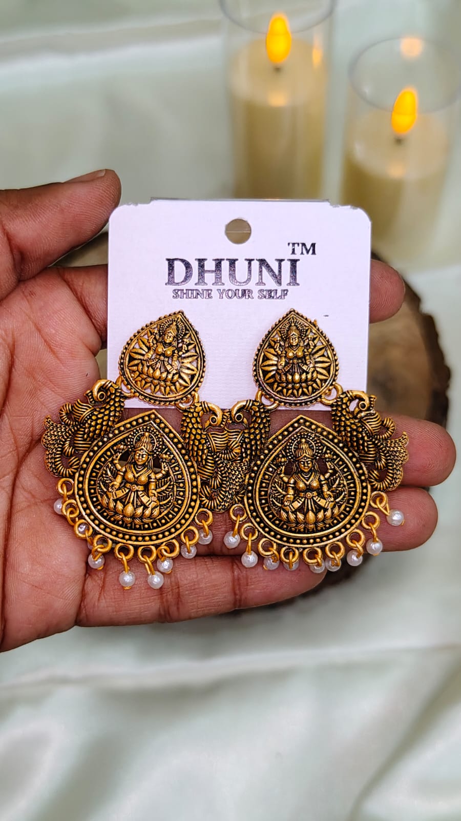 Peacock Antique Statement Earrings