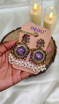 Royal Amethyst Floral Antique Earrings