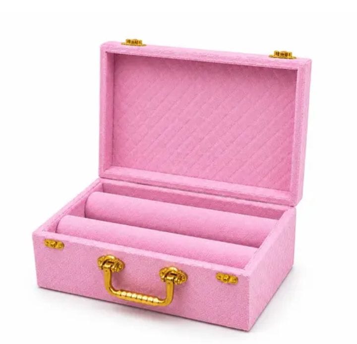 AC08 - 2 rod Pink Velvet Organizer box