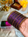 BG26 - Purple Raindrop & Antique Bangle Set