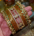 BG10 - Diamond and silk thread lotus Bangle Box - Single Set
