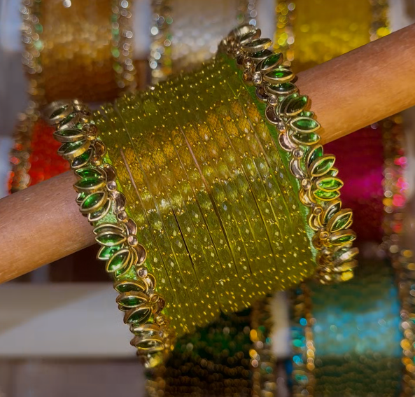 BG34 - Lotus & Raindrop Bangles Combo - Single set