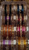 BX32 - Name cutomized Celebration Bangles (Glass Bangles + Side Bangles) - Full Set