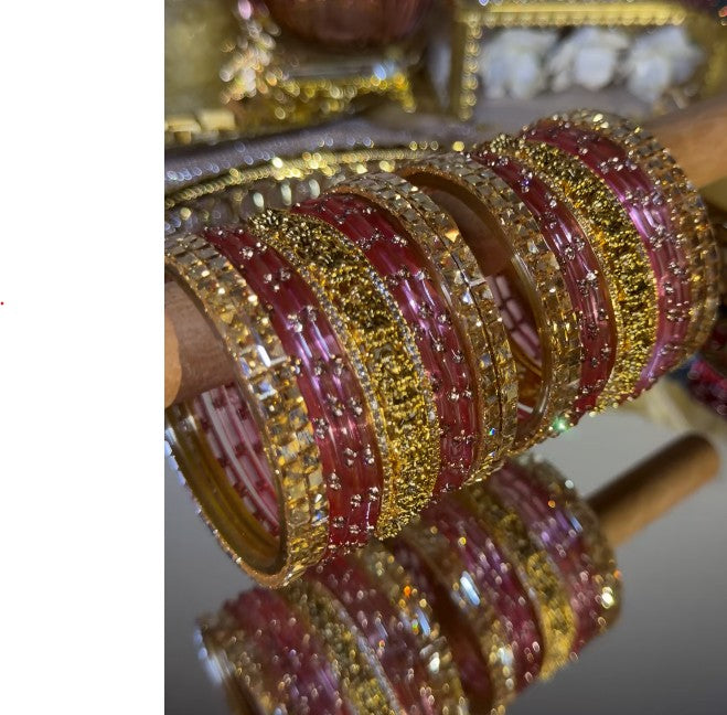 BG18 - Premium Dot with Lakshmi Bangles - Single Set - For Both Hands