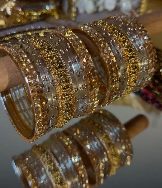 BG18 - Premium Dot with Lakshmi Bangles - Single Set - For Both Hands