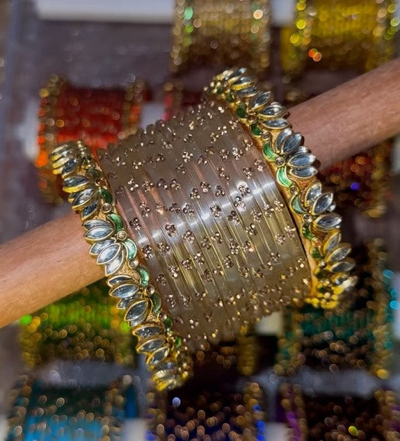 BG11 - Lotus & Dot Bangles Combo - Single set