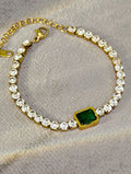 Emerald Accent Tennis Bracelet