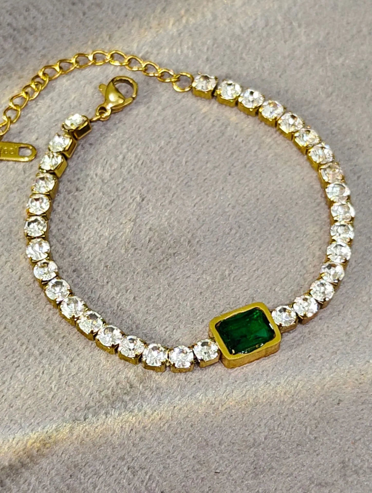 Emerald Accent Tennis Bracelet