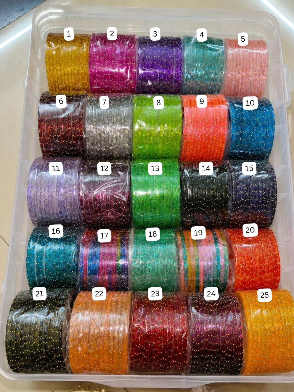 BG07 - 2.12 & 2.14 - Raindrop glass premium quality & Border Bangles (1 dozen Raindrop + 2 border) - Single Set