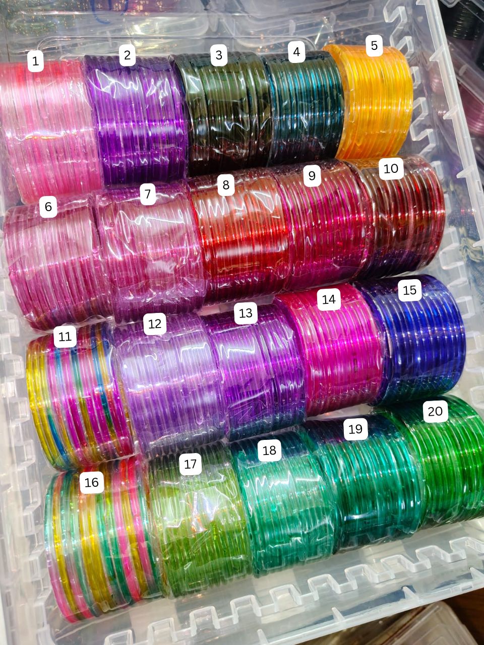 BG09 - Glass Jelly Bangles Box - Single Set
