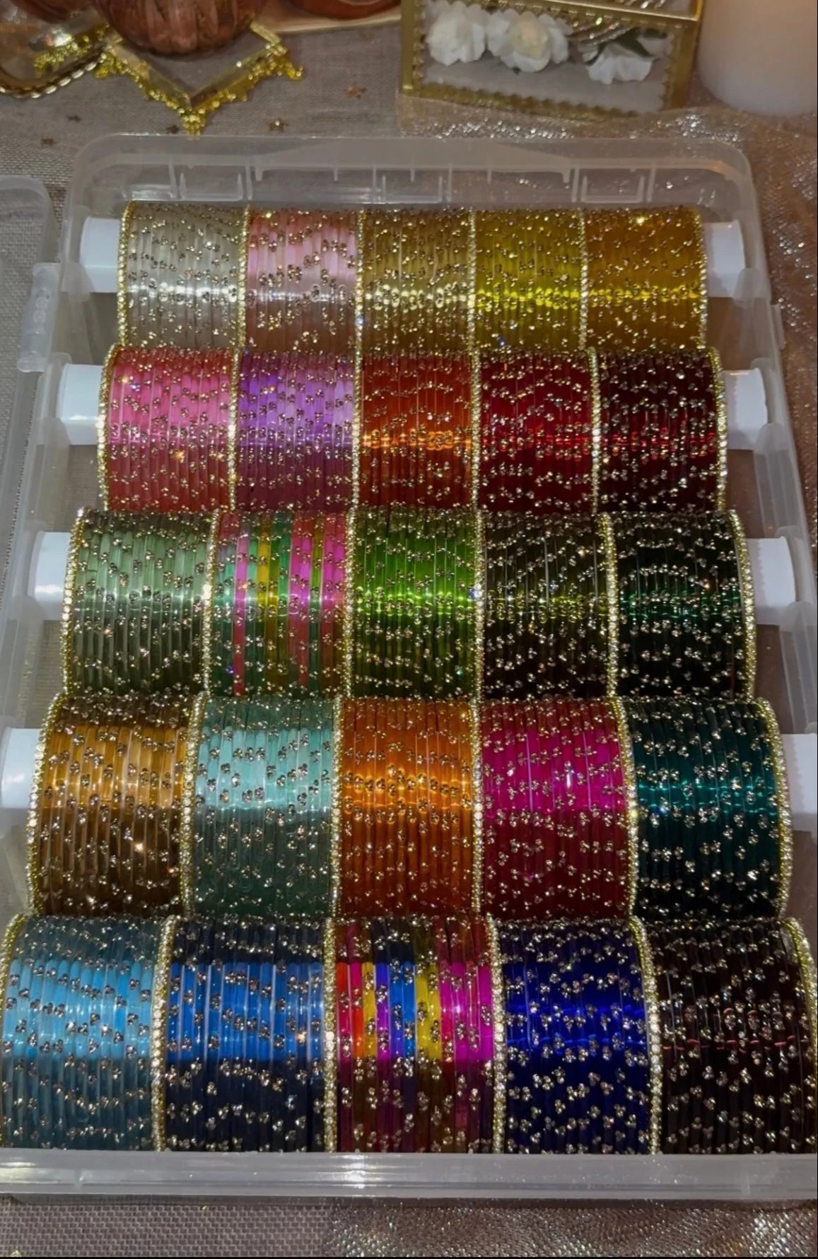 BX02 - Dot glass premium quality & Border Bangles (25 dozen dot+ One Dozen border) - Full set