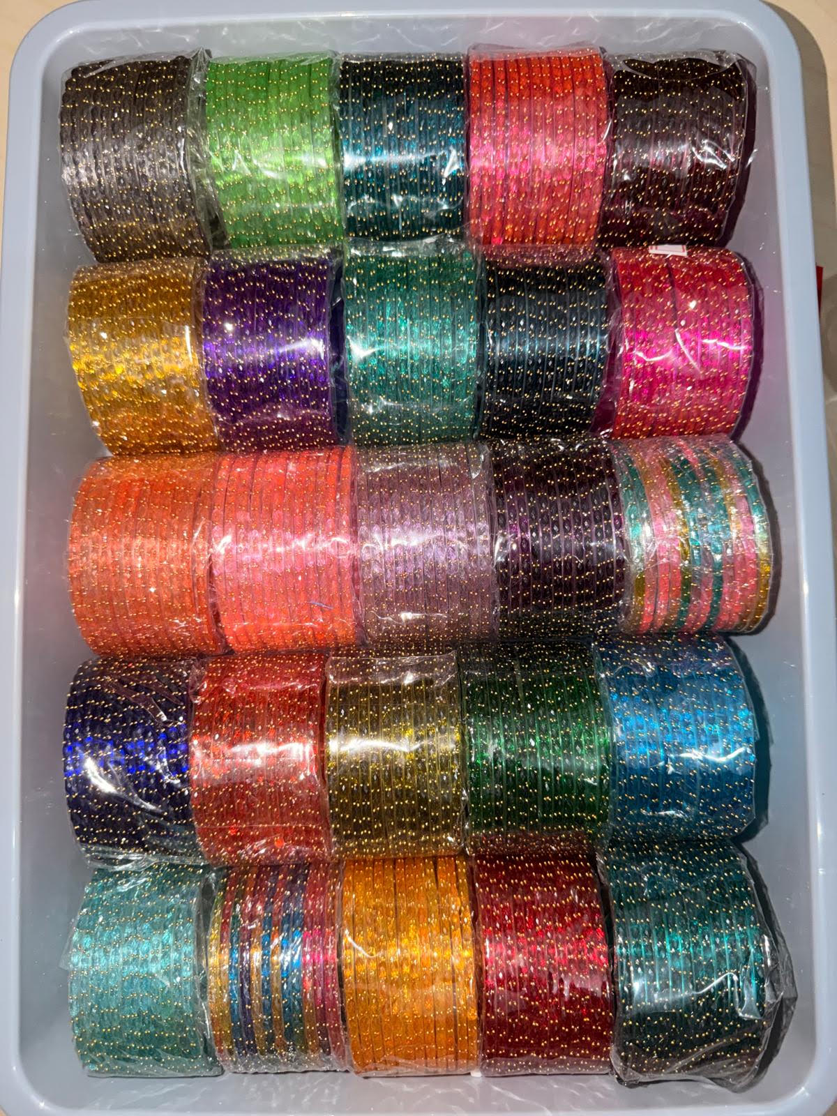 BX11 - 2.12 & 2.14 - Raindrop glass premium quality & Border Bangles (25 dozen Raindrop + 1 Dozen border) - Full set